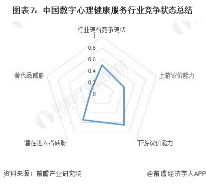 图表7：中国数字心理健康服务行业竞争状态总结